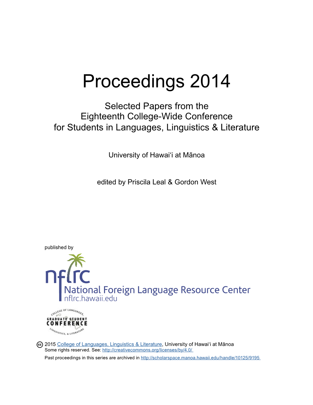 Proceedings 2014