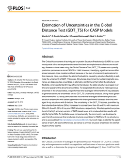 Estimation of Uncertainties in the Global Distance Test (GDT TS) for CASP Models
