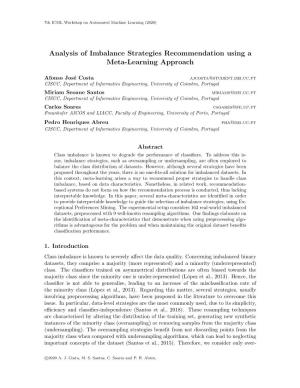 Analysis of Imbalance Strategies Recommendation Using a Meta-Learning Approach