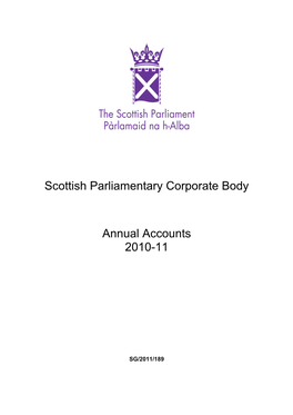 Scottish Parliamentary Corporate Body Annual Accounts 2010-11 ______