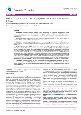 Sjögren's Syndrome and Sicca Symptoms in Patients with Systemic