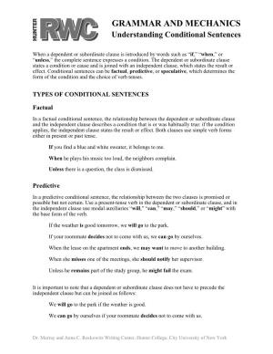 Understanding Conditional Sentences