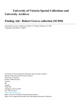 Robert Graves Collection (SC050)