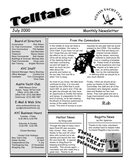 Monthly Newsletter July 2000