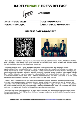 Rarelyunable Press Release