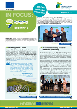 EUSEW 2019 Was Successfully Held on 17-21 June 2019 Under the Theme of Shaping Europe’S Energy Future