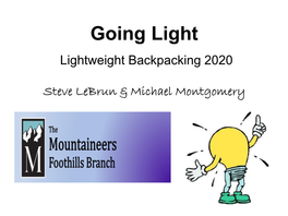 Going Light Lightweight Backpacking 2020