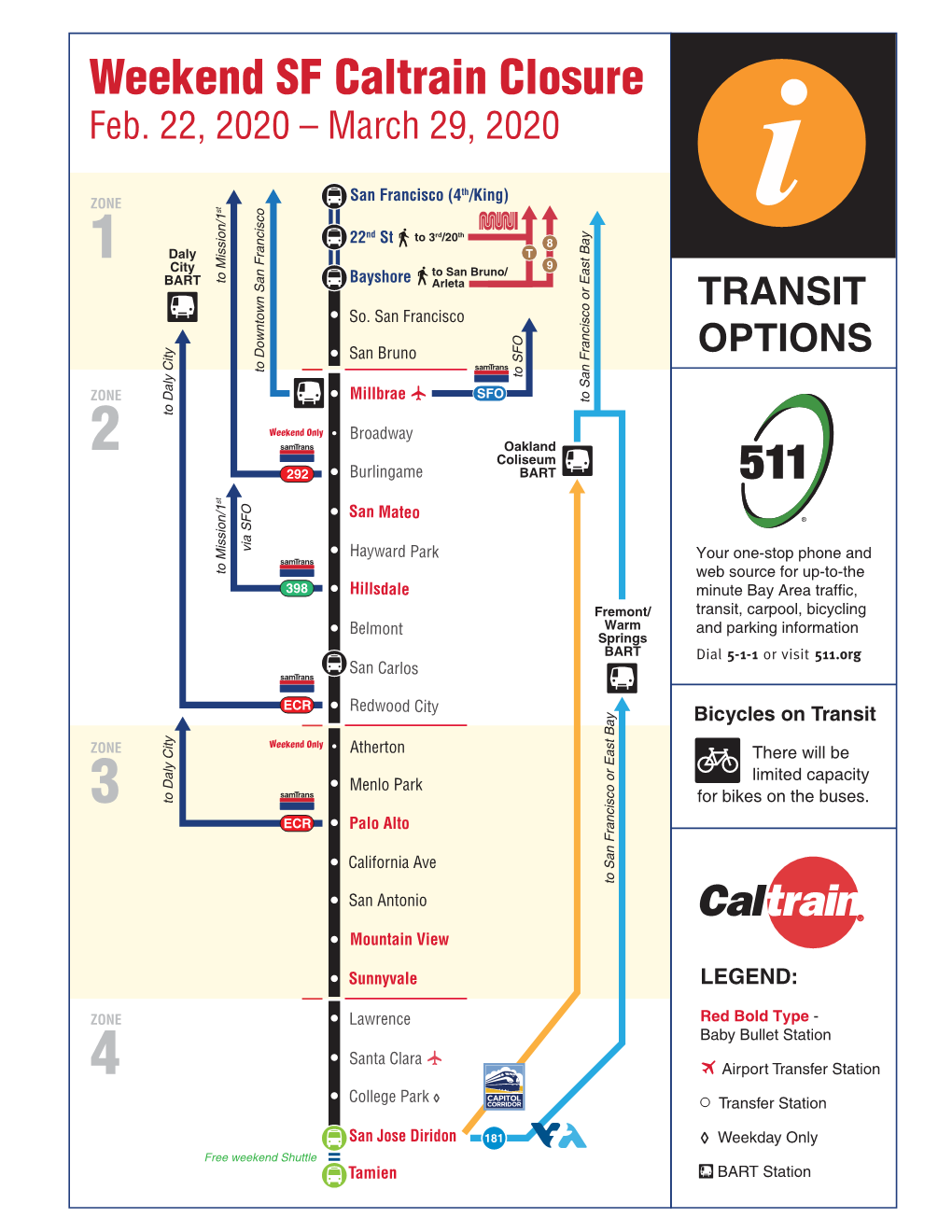 Weekend SF Caltrain Closure Feb