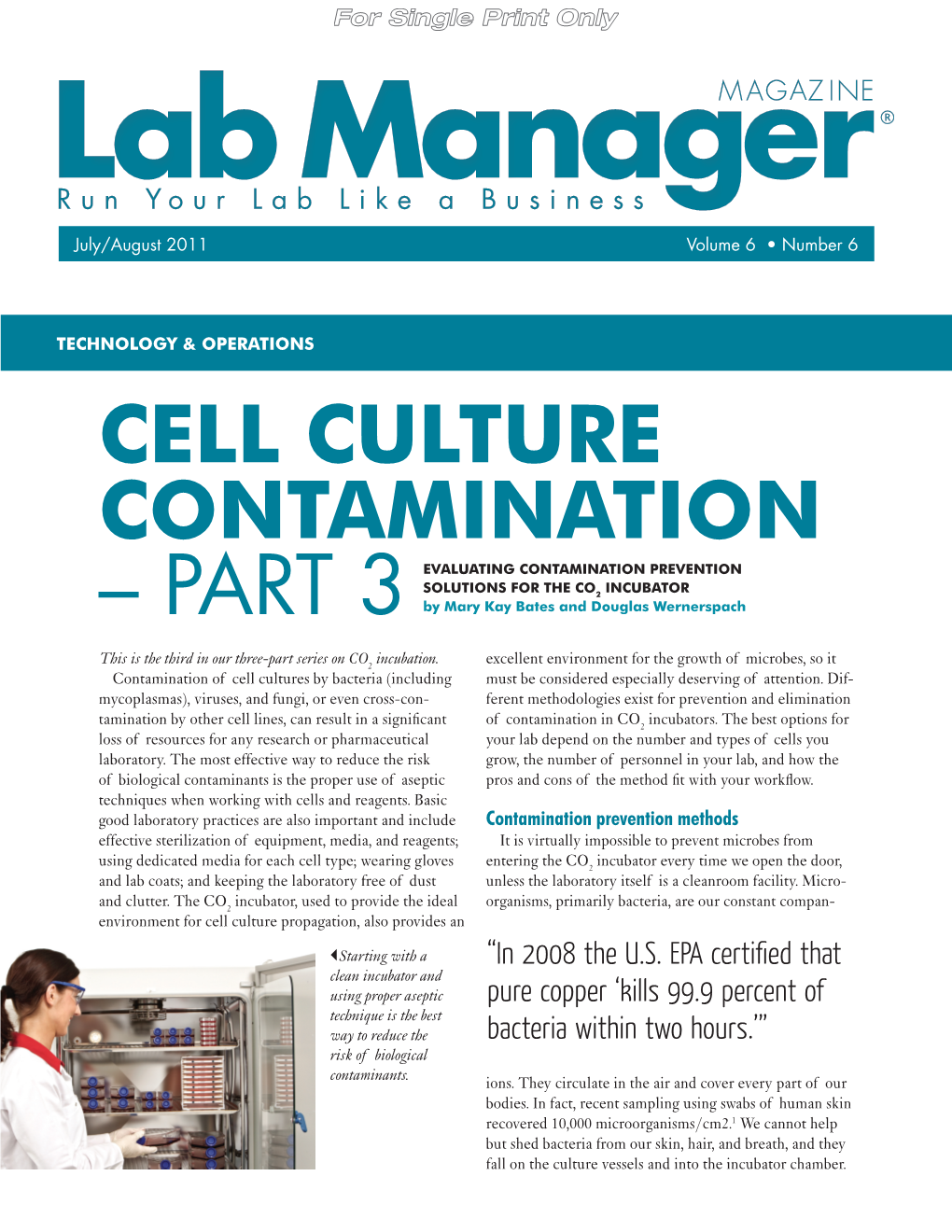 Cell Culture Contamination Evaluating Contamination Prevention