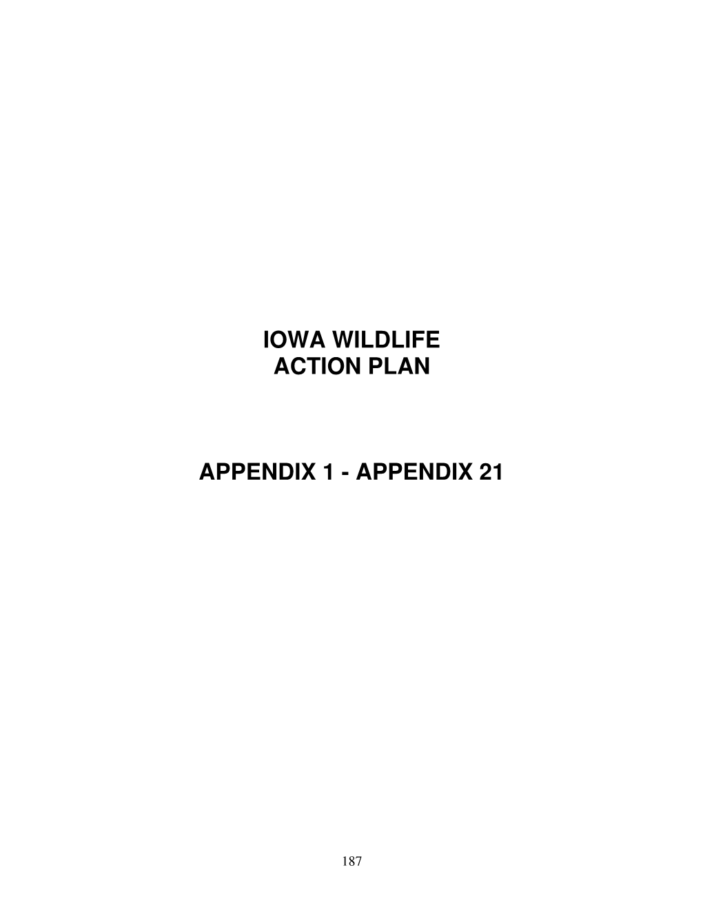 Iowa Wildlife Action Plan Appendix 1