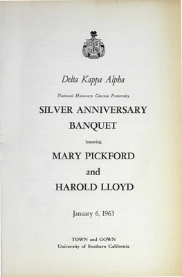 Delta Kappa Alpha SILVER ANNIVERSARY BANQUET MARY