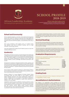 ALA School Profile Newsletter Final