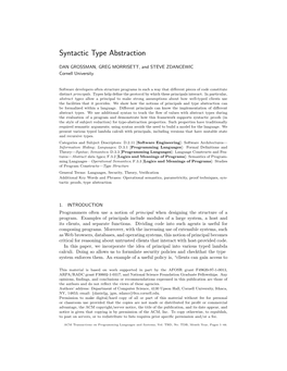 Syntactic Type Abstraction