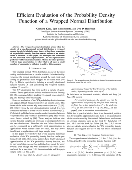 Efficient Evaluation of the Probability Density Function