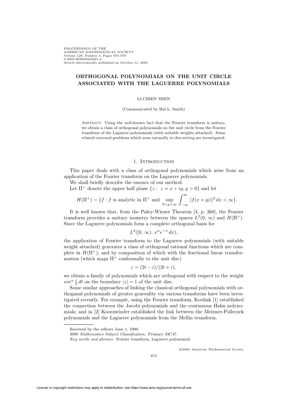 Orthogonal Polynomials on the Unit Circle Associated with the Laguerre Polynomials