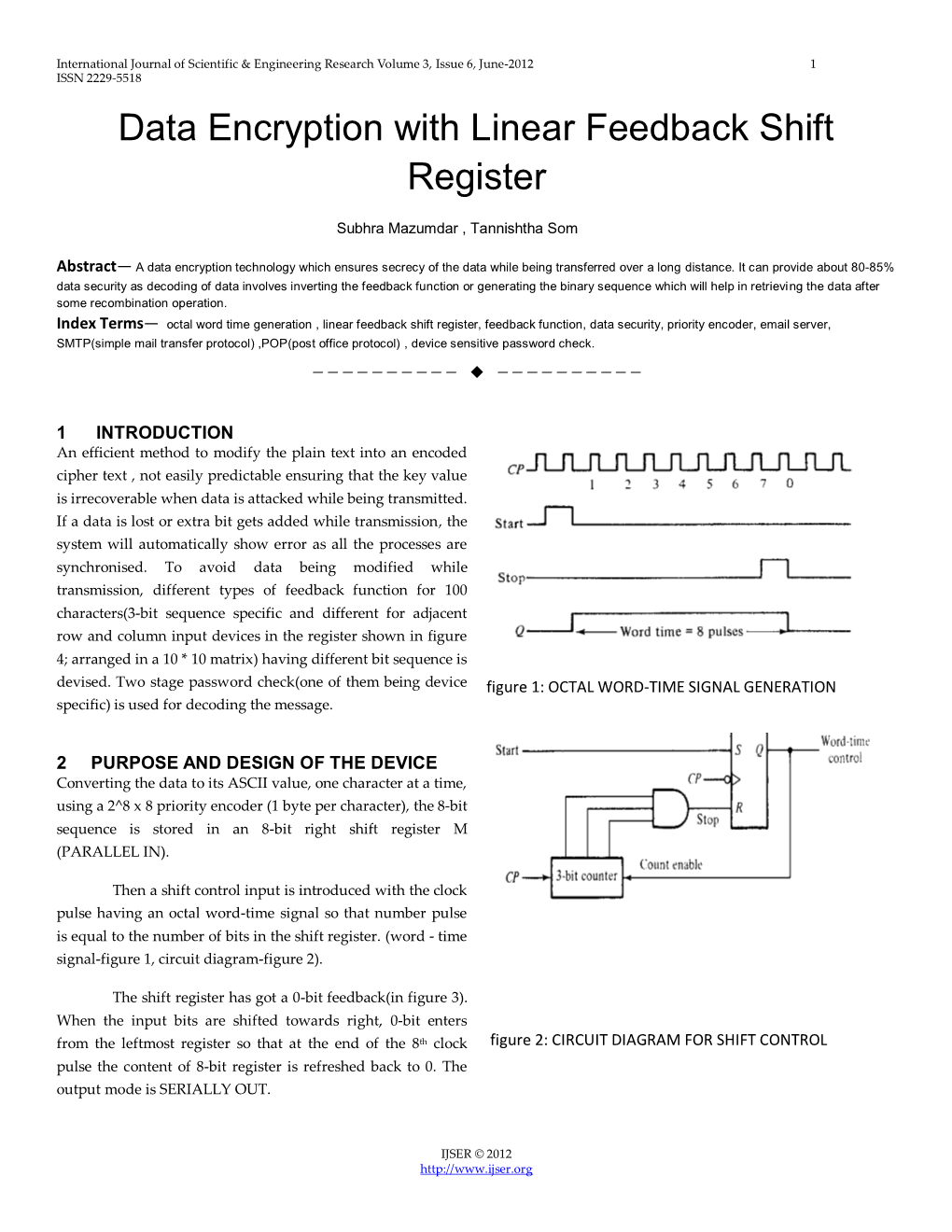 Data Encryption with Linear Feedback Shift Register