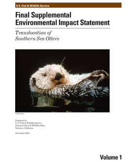 Final Supplemental EIS on the Translocation of Southern Sea Otters