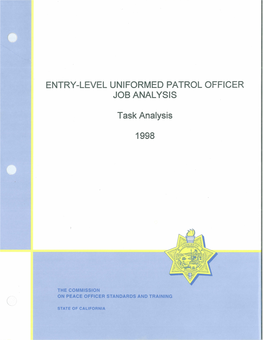 Entry-Level Uniformed Patrol Officer Job Analysis