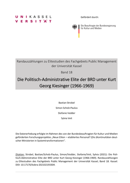 Die Politisch-Administrative Elite Der BRD Unter Kurt Georg Kiesinger (1966-1969)