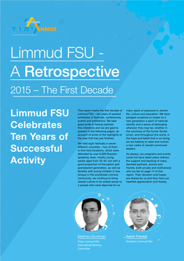Limmud FSU - a Retrospective 2015 – the First Decade