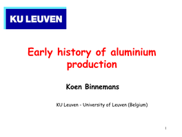 Early History of Aluminium Production