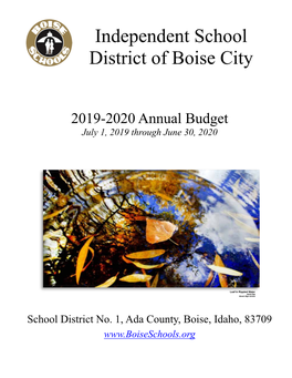 2019-2020 Annual Budget July 1, 2019 Through June 30, 2020