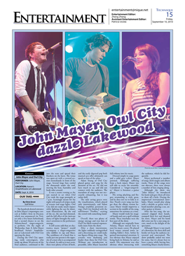 John Mayer, Owl City Dazzle Lakewood