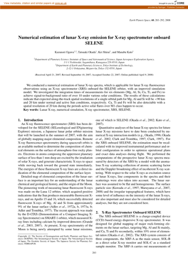 Numerical Estimation of Lunar X-Ray Emission for X-Ray Spectrometer Onboard SELENE