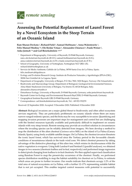 Assessing the Potential Replacement of Laurel Forest by a Novel Ecosystem in the Steep Terrain of an Oceanic Island