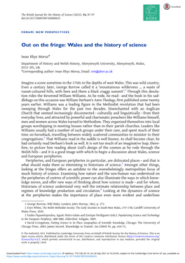 Out on the Fringe: Wales and the History of Science