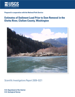 Estimates of Sediment Load Prior to Dam Removal in the Elwha River, Clallam County, Washington