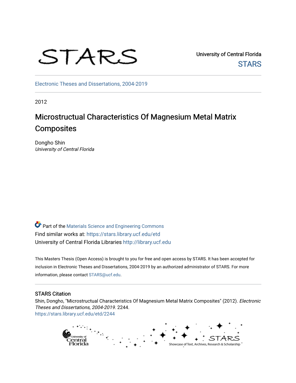 Microstructual Characteristics of Magnesium Metal Matrix Composites