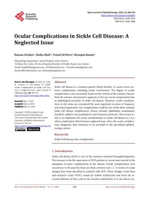 Ocular Complications in Sickle Cell Disease: a Neglected Issue