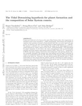 The Tidal Downsizing Hypothesis for Planet Formation and the Composition of Solar System Comets