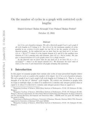 On the Number of Cycles in a Graph with Restricted Cycle Lengths