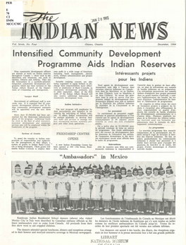 Intensified Community Programme Aids Development Indian Reserves