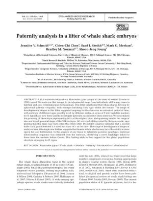Paternity Analysis in a Litter of Whale Shark Embryos