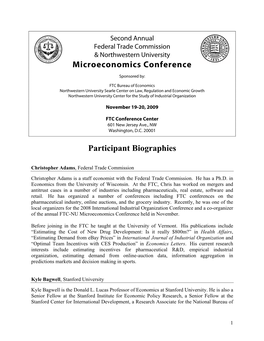 Microeconomics Conference Participant Biographies