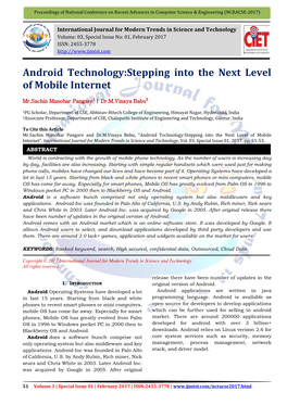 Android Technology:Stepping Into the Next Level of Mobile Internet