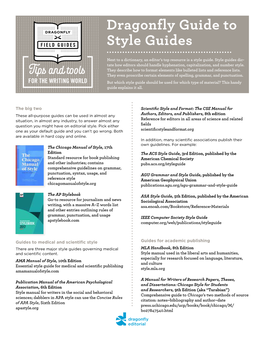 Dragonfly Guide to Style Guides