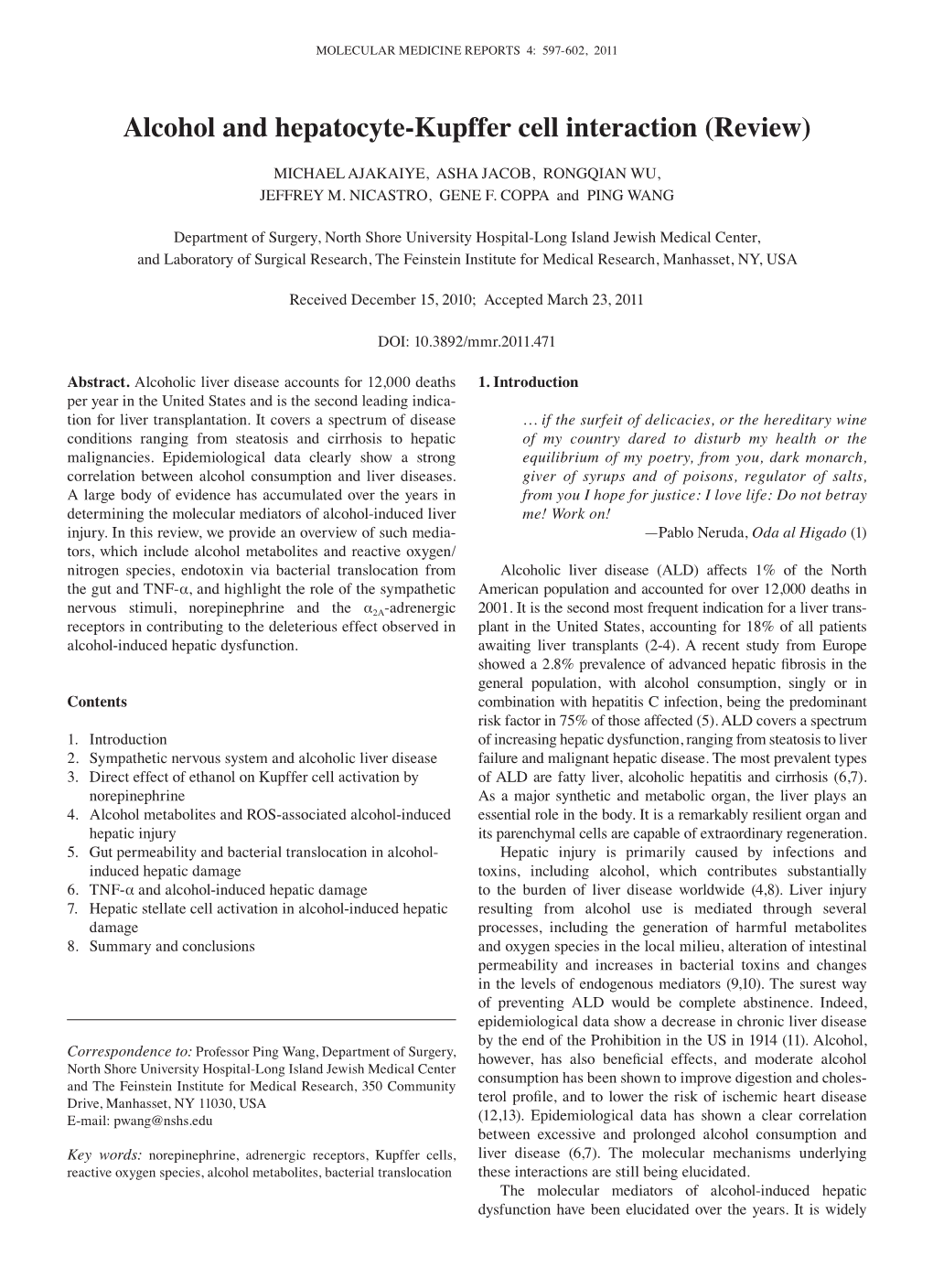 Alcohol and Hepatocyte-Kupffer Cell Interaction (Review)