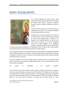 Huey Atlixcayotl Información Gratuita Con Fines Informativos Dirección De Turismo De Atlixco Puebla