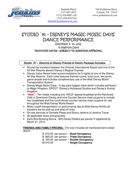 Studio `91 – Disney's Magic Music Days Dance