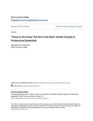 But Not to the Bank: Gender Inequity in Professional Basketball