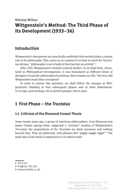 Wittgenstein's Method: the Third Phase of Its Development (1933–36)