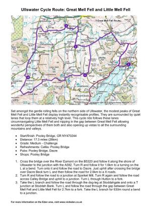 Ullswater Cycle Route: Great Mell Fell and Little Mell Fell