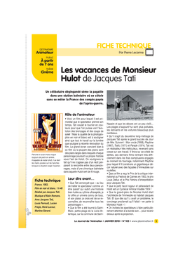 Les Vacances De Monsieur Hulot De Jacques Tati