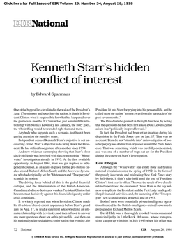 Kenneth Starr's Hidden Conflict of Interest