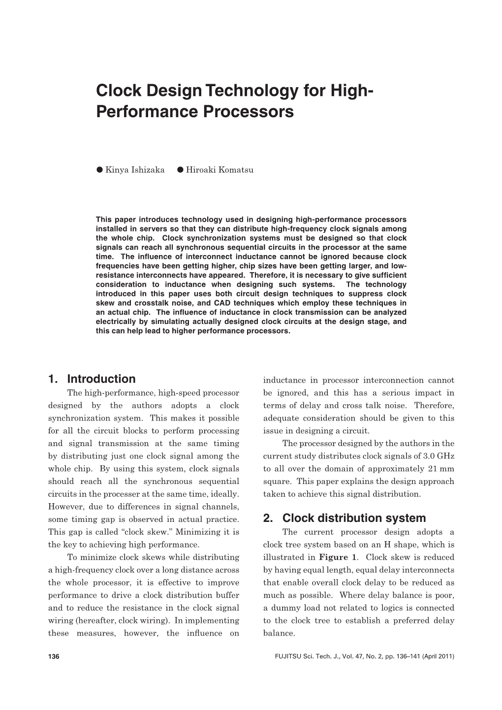 Clock Design Technology for High-Performance Processors