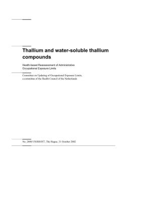 Thallium and Water-Soluble Thallium Compounds